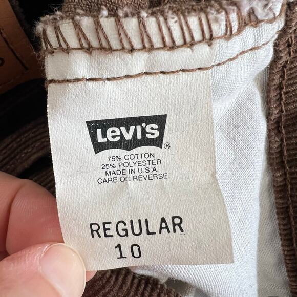 Levi's Vintage Boys Kids Brown Corduroy Pants size 10 Regular 1997 24X27 USA - Picture 4 of 9